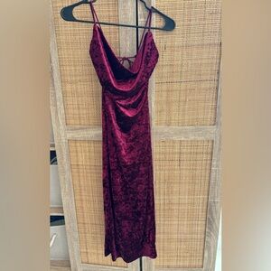 Red Velvet Midi Dress
